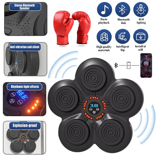 Music Boxing Machine, Smart Music Boxing, Wall-Mounted Smart Bluetooth Music Boxing Trainer, Suitable for Home, Indoor and Gym